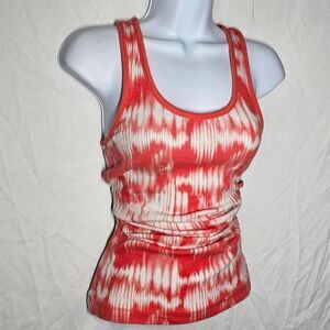 Vintage y2k peach orange pink tie dye racerback tank top